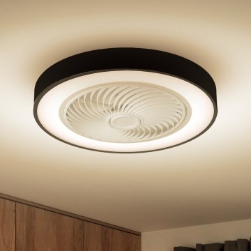 Brilagi - LED Zatemnitvena stropna svetilka z ventilatorjem LED/30W/230V 3000-6500K črna + Daljinski upravljalnik