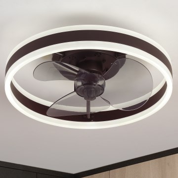 Brilagi - LED Zatemnitvena stropna svetilka z ventilatorjem LED/30W/230V 3000-6500K črna + Daljinski upravljalnik