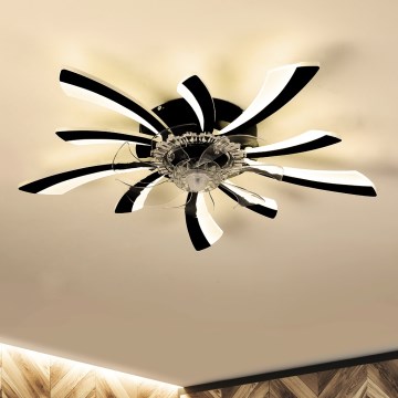 Brilagi - LED Zatemnitvena stropna svetilka z ventilatorjem LED/50W/230V 3000-6500K črna + Daljinski upravljalnik