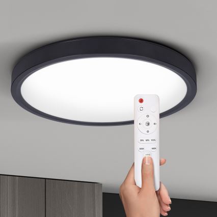 Brilagi - LED Zatemnitvena stropna svetilka ESTELA LED/36W/230V 3000-6500K ø 30 cm črna + Daljinski upravljalnik