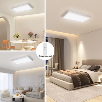 Brilagi - LED Kopalniška zatemnitvena stropna svetilka FRAME SMART LED/30W/230V 30x60 cm 3000-6000K IP44 bela + Daljinski upravljalnik