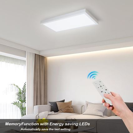 Brilagi - LED Kopalniška zatemnitvena stropna svetilka FRAME SMART LED/30W/230V 30x60 cm 3000-6000K IP44 bela + Daljinski upravljalnik