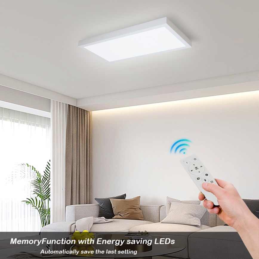 Brilagi - LED Kopalniška zatemnitvena stropna svetilka FRAME SMART LED/30W/230V 30x60 cm 3000-6000K IP44 bela + Daljinski upravljalnik