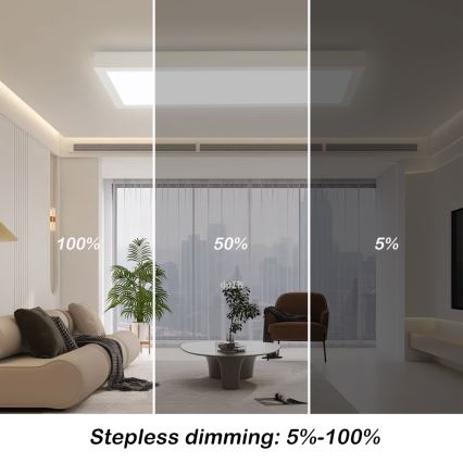 Brilagi - LED Kopalniška zatemnitvena stropna svetilka FRAME SMART LED/30W/230V 30x60 cm 3000-6000K IP44 bela + Daljinski upravljalnik