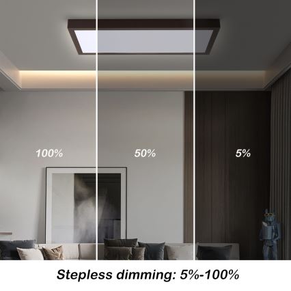 Brilagi - LED Kopalniška zatemnitvena stropna svetilka FRAME SMART LED/30W/230V 30x60 cm 3000-6000K  IP44 črna  + Daljinski upravljalnik