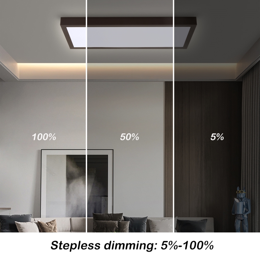 Brilagi - LED Kopalniška zatemnitvena stropna svetilka FRAME SMART LED/30W/230V 30x60 cm 3000-6000K  IP44 črna  + Daljinski upravljalnik