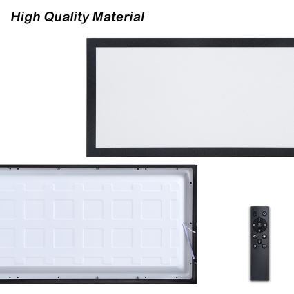 Brilagi - LED Kopalniška zatemnitvena stropna svetilka FRAME SMART LED/30W/230V 30x60 cm 3000-6000K  IP44 črna  + Daljinski upravljalnik
