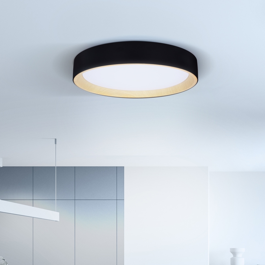 Brilagi - LED Zatemnitvena stropna svetilka LARIOS LED/48W/230V 3000-6500K ø 39 cm črna + Daljinski upravljalnik