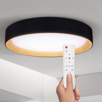Brilagi - LED Zatemnitvena stropna svetilka LARIOS LED/60W/230V 3000-6500K ø 49 cm črna + Daljinski upravljalnik