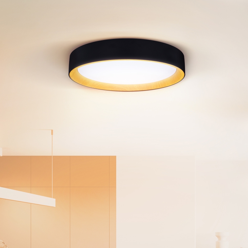 Brilagi - LED Zatemnitvena stropna svetilka LARIOS LED/60W/230V 3000-6500K ø 49 cm črna + Daljinski upravljalnik