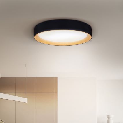 Brilagi - LED Zatemnitvena stropna svetilka LARIOS LED/60W/230V 3000-6500K ø 49 cm črna + Daljinski upravljalnik