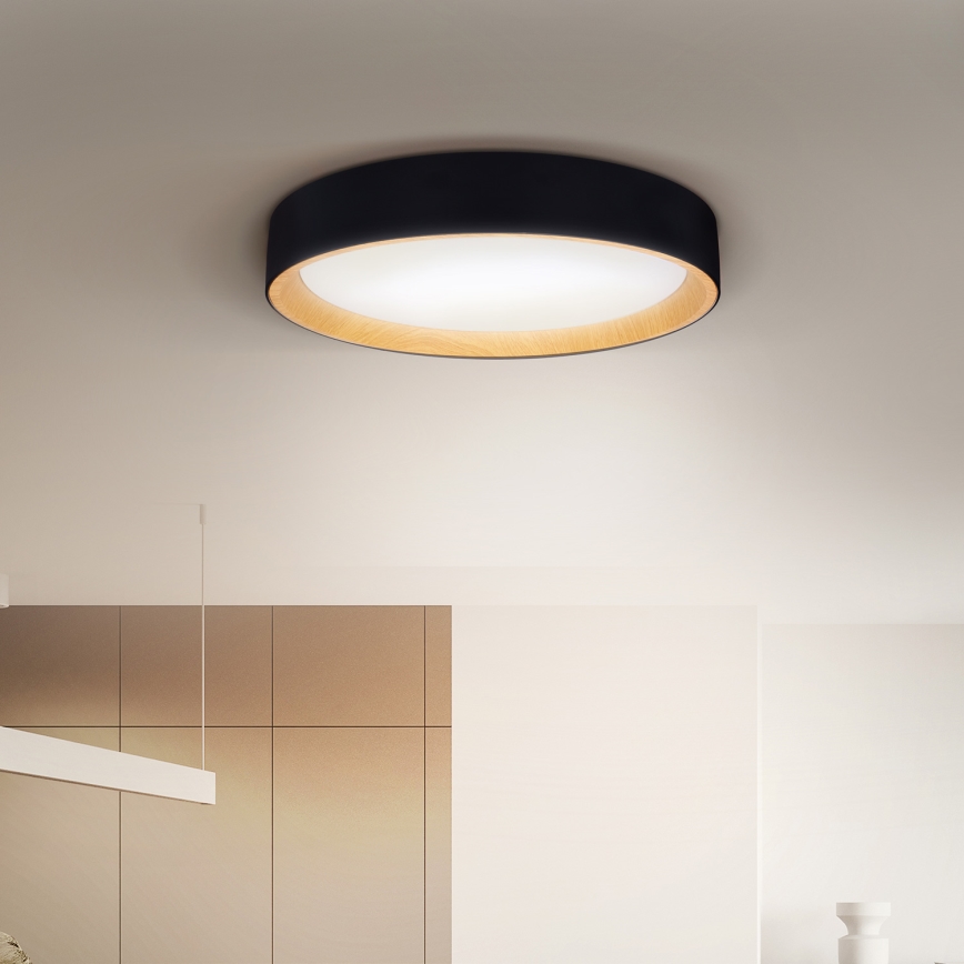 Brilagi - LED Zatemnitvena stropna svetilka LARIOS LED/60W/230V 3000-6500K ø 49 cm črna + Daljinski upravljalnik