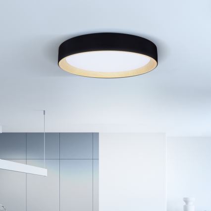 Brilagi - LED Zatemnitvena stropna svetilka LARIOS LED/60W/230V 3000-6500K ø 49 cm črna + Daljinski upravljalnik
