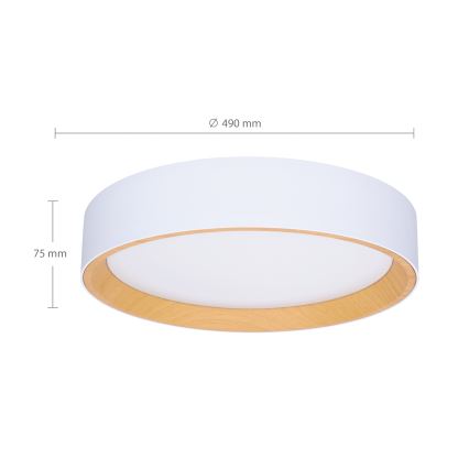 Brilagi - LED Zatemnitvena stropna svetilka LARIOS LED/60W/230V 3000-6500K ø 49 cm bela + Daljinski upravljalnik
