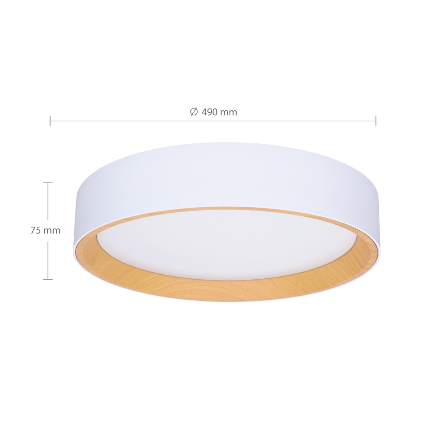 Brilagi - LED Zatemnitvena stropna svetilka LARIOS LED/60W/230V 3000-6500K ø 49 cm bela + Daljinski upravljalnik