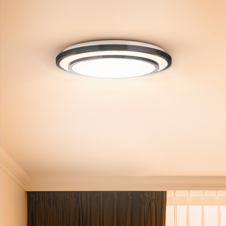 Brilagi - LED Zatemnitvena stropna svetilka LUCIANO LED/48W/230V 3000-6500K ø 39 cm črna + Daljinski upravljalnik