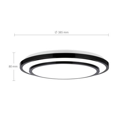 Brilagi - LED Zatemnitvena stropna svetilka LUCIANO LED/48W/230V 3000-6500K ø 39 cm črna + Daljinski upravljalnik