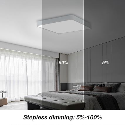 Brilagi - LED Zatemnitvena stropna svetilka POOL LED/48W/230V 3000-6000K 50x50 cm bela + Daljinski upravljalnik
