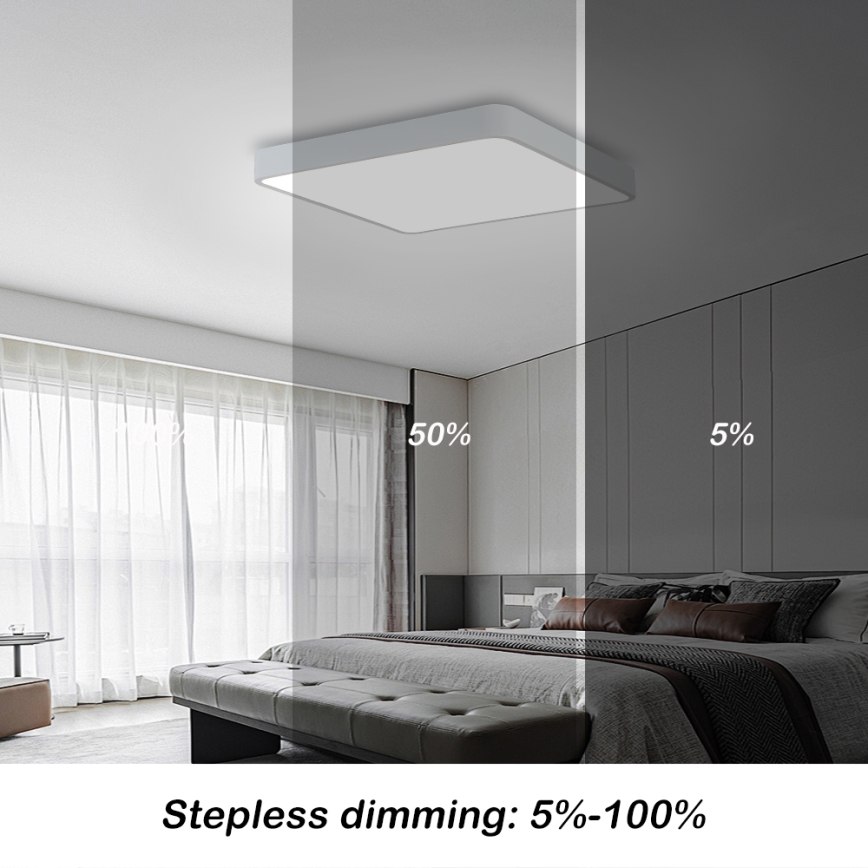 Brilagi - LED Zatemnitvena stropna svetilka POOL LED/48W/230V 3000-6000K 50x50 cm bela + Daljinski upravljalnik