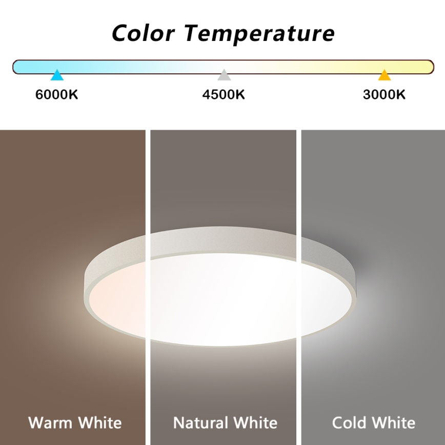 Brilagi - LED Zatemnitvena stropna svetilka POOL SMART LED/48W/230V 40 cm 3000-6000K Wi-Fi Tuya + Daljinski upravljalnik bela