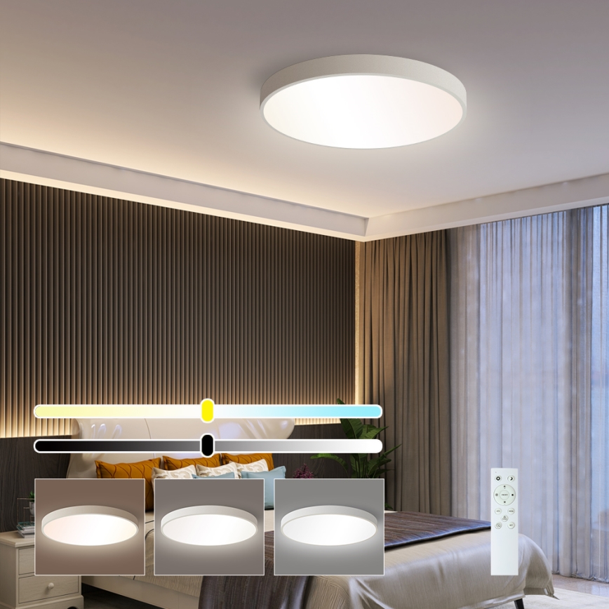 Brilagi - LED Zatemnitvena stropna svetilka POOL SMART LED/48W/230V 40 cm 3000-6000K Wi-Fi Tuya + Daljinski upravljalnik bela