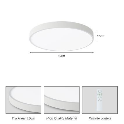 Brilagi - LED Zatemnitvena stropna svetilka POOL SMART LED/48W/230V 40 cm 3000-6000K Wi-Fi Tuya + Daljinski upravljalnik bela