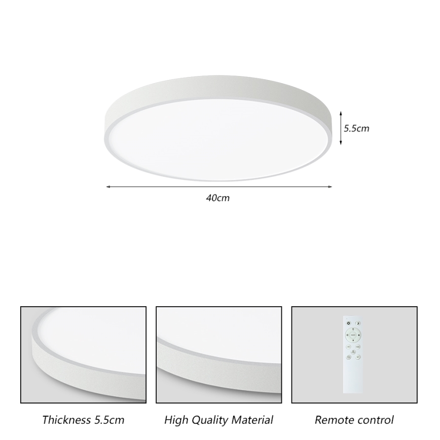 Brilagi - LED Zatemnitvena stropna svetilka POOL SMART LED/48W/230V 40 cm 3000-6000K Wi-Fi Tuya + Daljinski upravljalnik bela