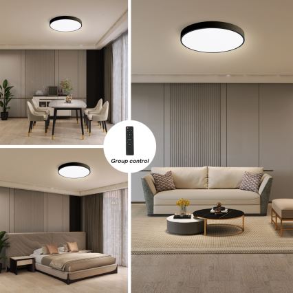 Brilagi - LED Zatemnitvena stropna svetilka POOL SMART LED/48W/230V 40 cm 3000-6000K Wi-Fi Tuya + Daljinski upravljalnik črna