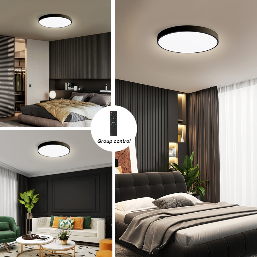 Brilagi - LED Zatemnitvena stropna svetilka POOL SMART LED/60W/230V 50 cm 3000-6000K Wi-Fi Tuya + Daljinski upravljalnik črna