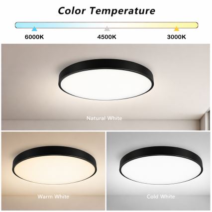 Brilagi - LED Zatemnitvena stropna svetilka POOL SMART LED/60W/230V 50 cm 3000-6000K Wi-Fi Tuya + Daljinski upravljalnik črna