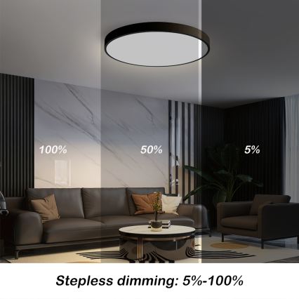 Brilagi - LED Zatemnitvena stropna svetilka POOL SMART LED/60W/230V 50 cm 3000-6000K Wi-Fi Tuya + Daljinski upravljalnik črna