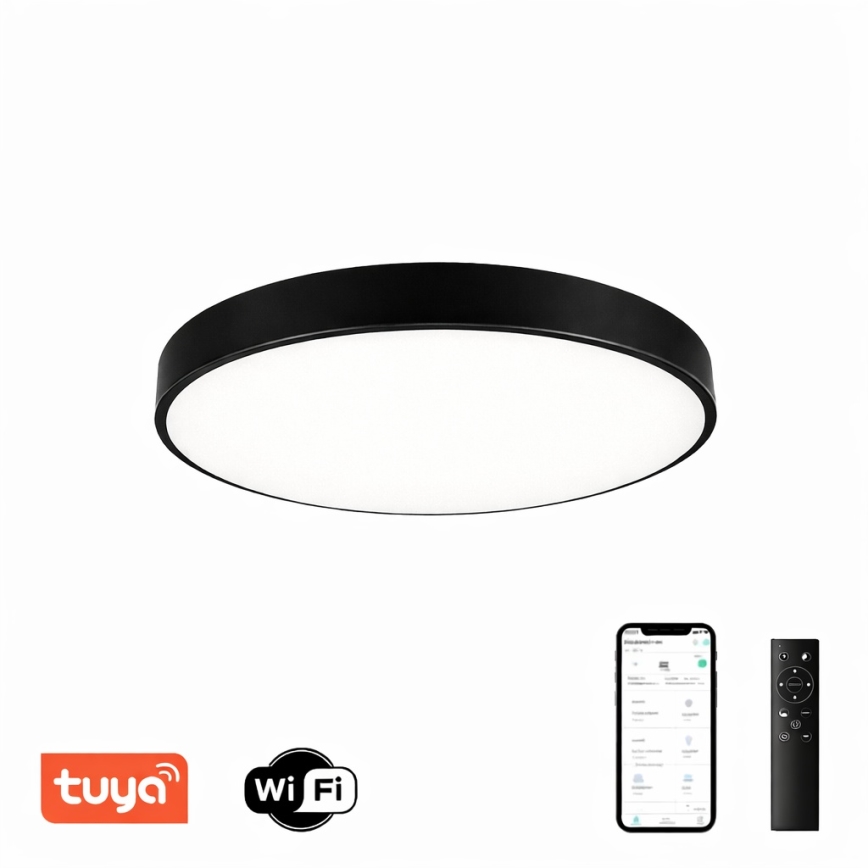 Brilagi - LED Zatemnitvena stropna svetilka POOL SMART LED/60W/230V 50 cm 3000-6000K Wi-Fi Tuya + Daljinski upravljalnik črna