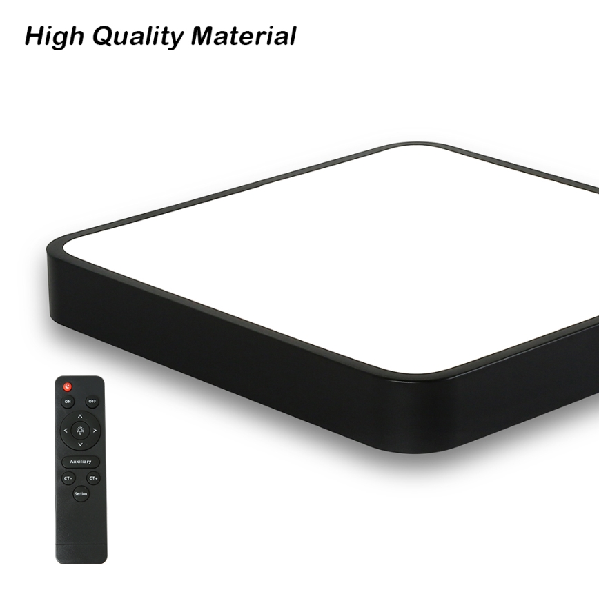 Brilagi - LED Zatemnitvena stropna svetilka POOL SQUARE LED/36W/230V 3000-6000K 40x40 cm črna + Daljinski upravljalnik