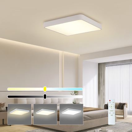 Brilagi - LED Zatemnitvena stropna svetilka POOL SQUARE LED/48W/230V 3000-6000K 50x50 cm bela + Daljinski upravljalnik