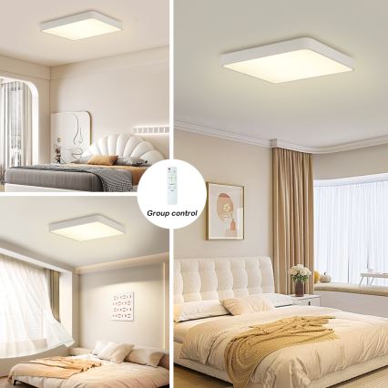 Brilagi - LED Zatemnitvena stropna svetilka POOL SQUARE LED/48W/230V 3000-6000K 50x50 cm bela + Daljinski upravljalnik