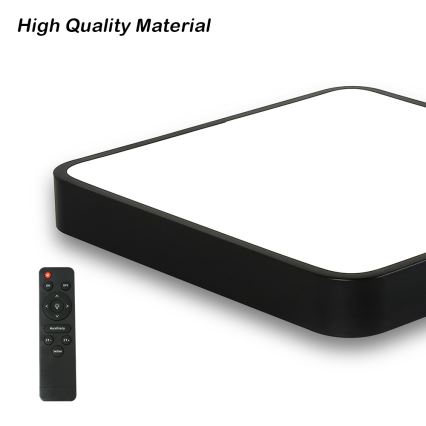 Brilagi - LED Zatemnitvena stropna svetilka POOL SQUARE LED/48W/230V 3000-6000K 50x50 cm črna + Daljinski upravljalnik