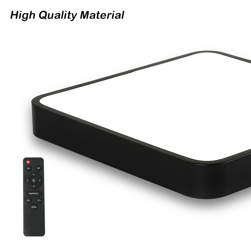 Brilagi - LED Zatemnitvena stropna svetilka POOL SQUARE LED/48W/230V 3000-6000K 50x50 cm črna + Daljinski upravljalnik