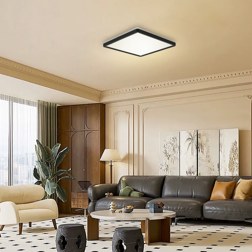 Brilagi - LED Zatemnitvena svetilka z motion in dusk senzor ULTRA SLIM LED/18W/230V 30x30 cm + Daljinski upravljalnik
