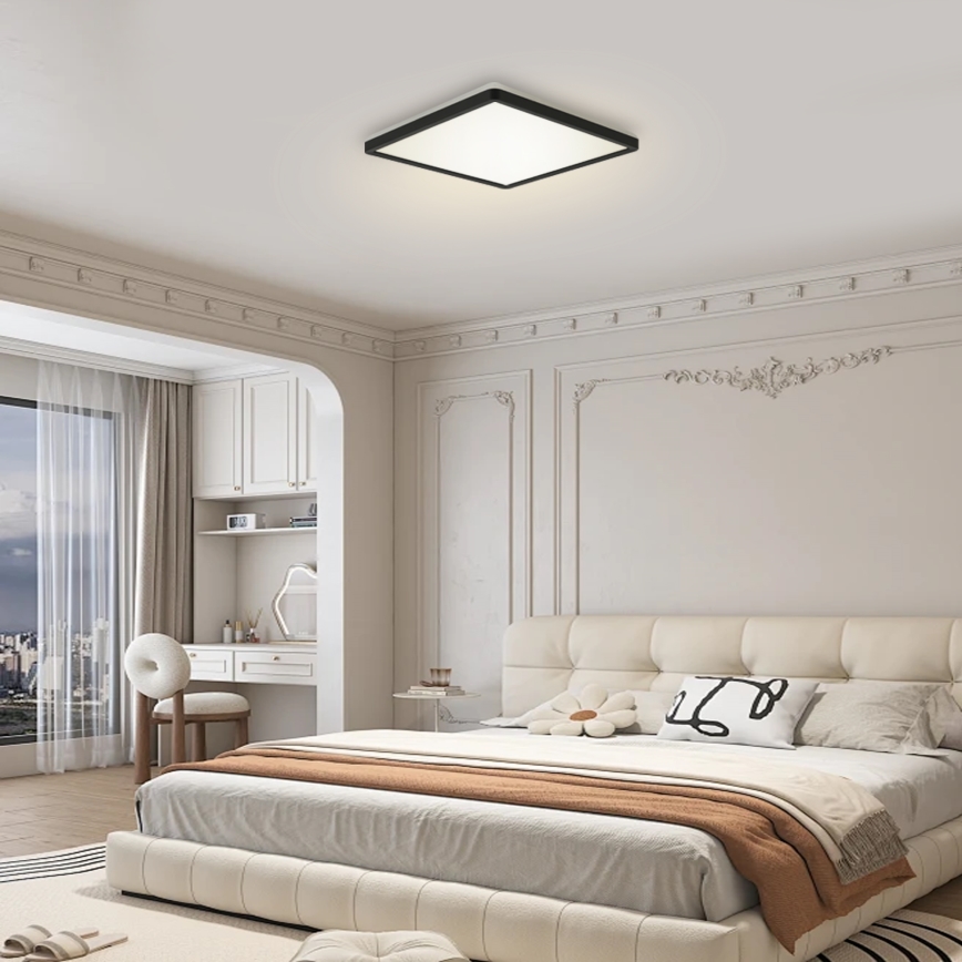 Brilagi - LED Zatemnitvena svetilka z motion in dusk senzor ULTRA SLIM LED/18W/230V 30x30 cm + Daljinski upravljalnik