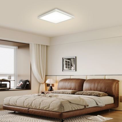 Brilagi - LED Zatemnitvena svetilka z motion in dusk senzor ULTRA SLIM LED/18W/230V 30x30 cm + Daljinski upravljalnik