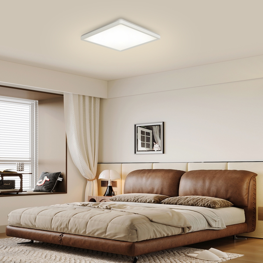 Brilagi - LED Zatemnitvena svetilka z motion in dusk senzor ULTRA SLIM LED/18W/230V 30x30 cm + Daljinski upravljalnik