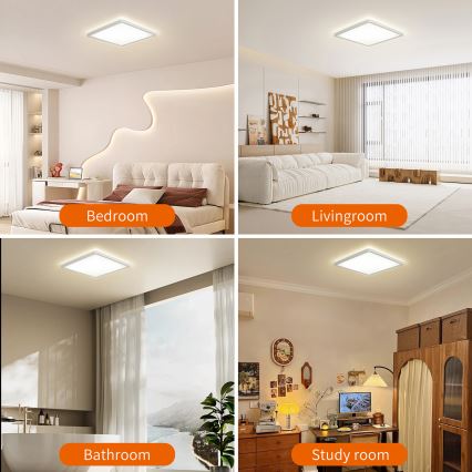 Brilagi - LED Zatemnitvena svetilka z motion in dusk senzor ULTRA SLIM LED/18W/230V 30x30 cm + Daljinski upravljalnik