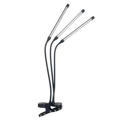 Brilagi - LED Zatemnitvena fleksibilna namizna svetilka s sponko za gojenje rastlin VITABLOOM 3xLED/10W/230V črna