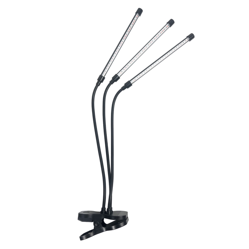 Brilagi - LED Zatemnitvena fleksibilna namizna svetilka s sponko za gojenje rastlin VITABLOOM 3xLED/10W/230V črna
