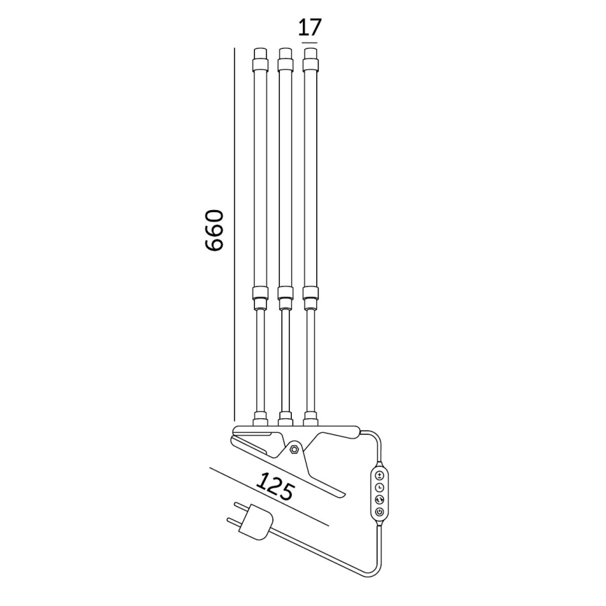 Brilagi - LED Zatemnitvena fleksibilna namizna svetilka s sponko za gojenje rastlin VITABLOOM 3xLED/10W/230V črna
