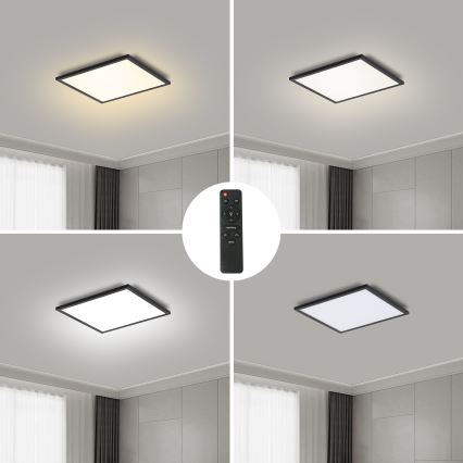 Brilagi - LED Zatemnitvena stropna svetilka SLIMFRAME LED/25W/230V 30x30 cm 3000-6000K črna + Daljinski upravljalnik