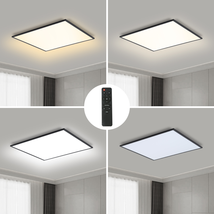 Brilagi - LED Zatemnitvena stropna svetilka SLIMFRAME LED/58W/230V 60x60 cm 3000-6000K črna + Daljinski upravljalnik
