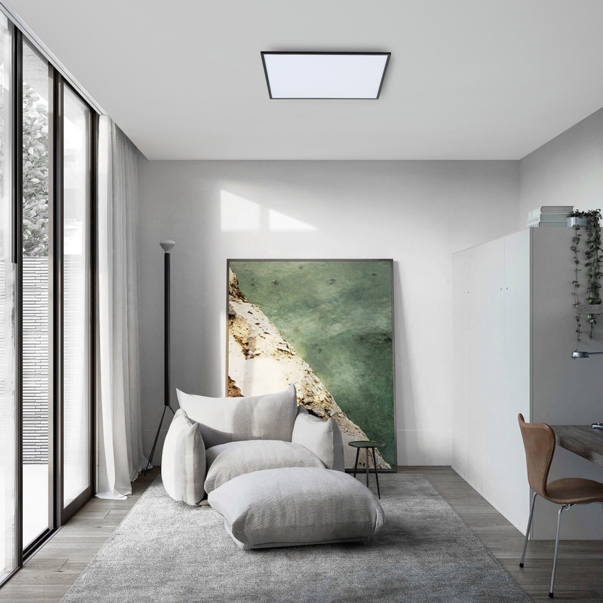 Brilagi - LED Zatemnitvena stropna svetilka SLIMFRAME LED/58W/230V 60x60 cm 3000-6000K črna + Daljinski upravljalnik