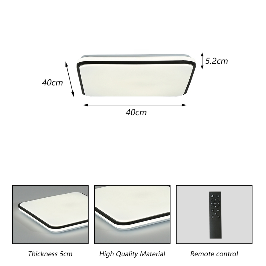 Brilagi - LED Zatemnitvena stropna svetilka SMART LED/28W/230V 3000-6000K 40x40 cm Wi-Fi Tuya + Daljinski upravljalnik
