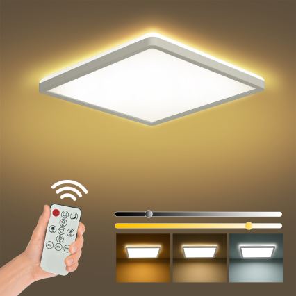 Brilagi - LED Zatemnitvena stropna svetilka ULTRA SLIM LED/18W/230V 2700-6500K 30x30 cm bela + Daljinski upravljalnik